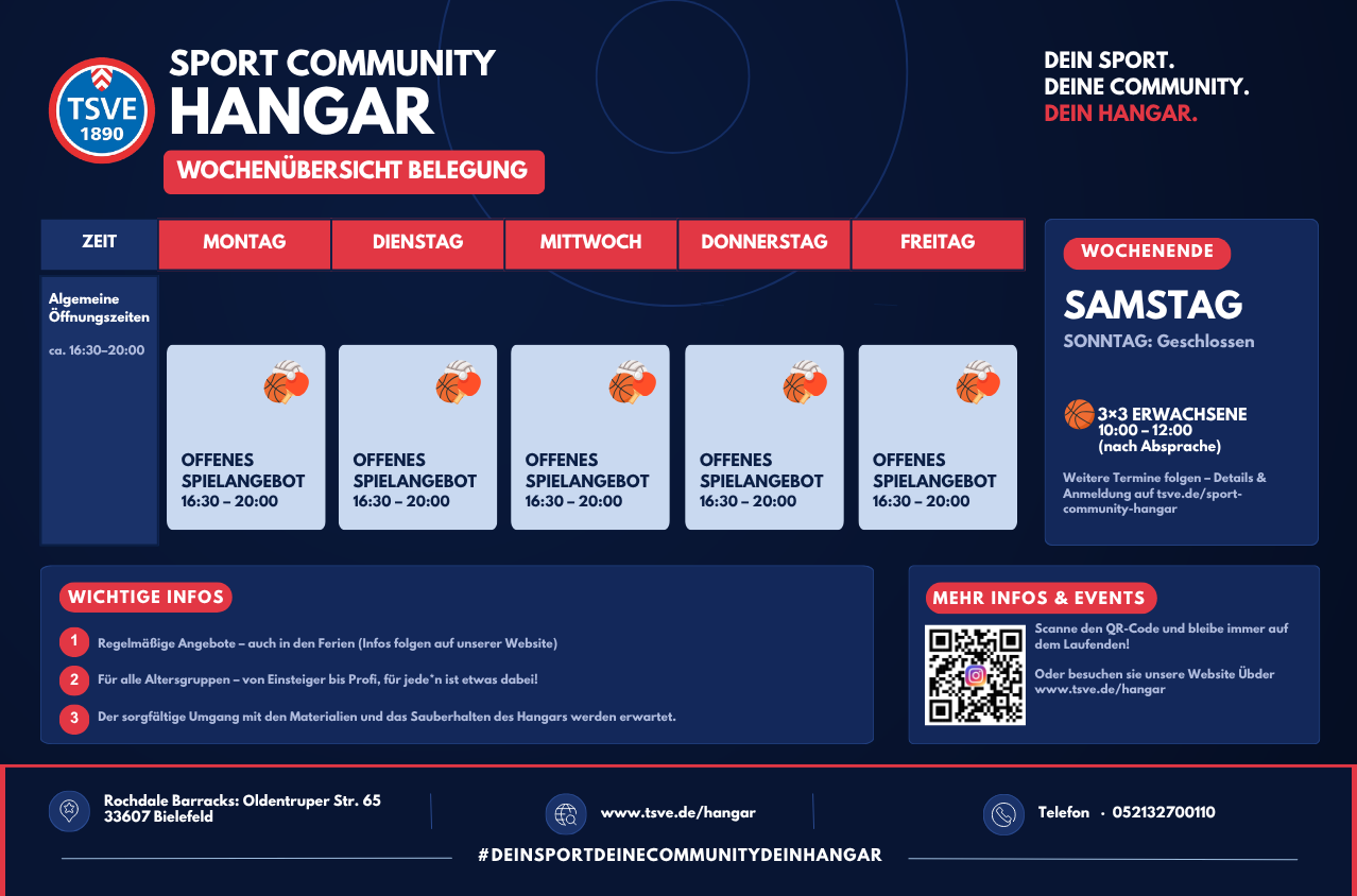 TSVE_Sport_Community_Hangar_Wochenplan